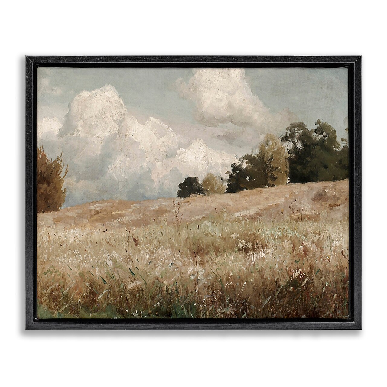 Stupell Industries Classic Nature Field Landscape Framed Floater Canvas Wall Art